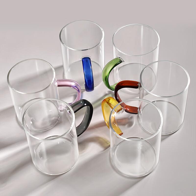 Shangqi Handmade Colorful Handle Glass Cup Set