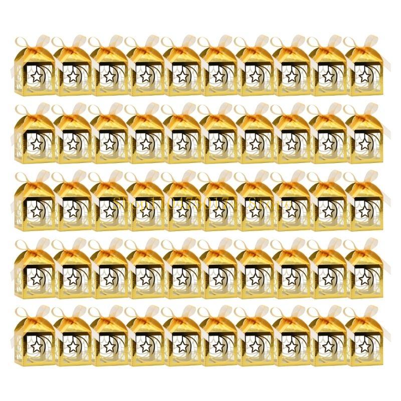 50PCS Eid Mubarak Boxes Eid Decoration Supplies Candy Box Suitable for Festival Treats and Festival Parties Decorations top sale