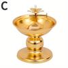 Ghee Lamp Holder Oil Lamp Dish Dimmable Buddhist Alloy Butter Lamp Holder for Living Room Home Desktop Decoration Ornament
