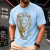2026 New Pure Cotton Tshirt With Golden Majestic Lion Print Light Luxury Casual Trendy Wear
