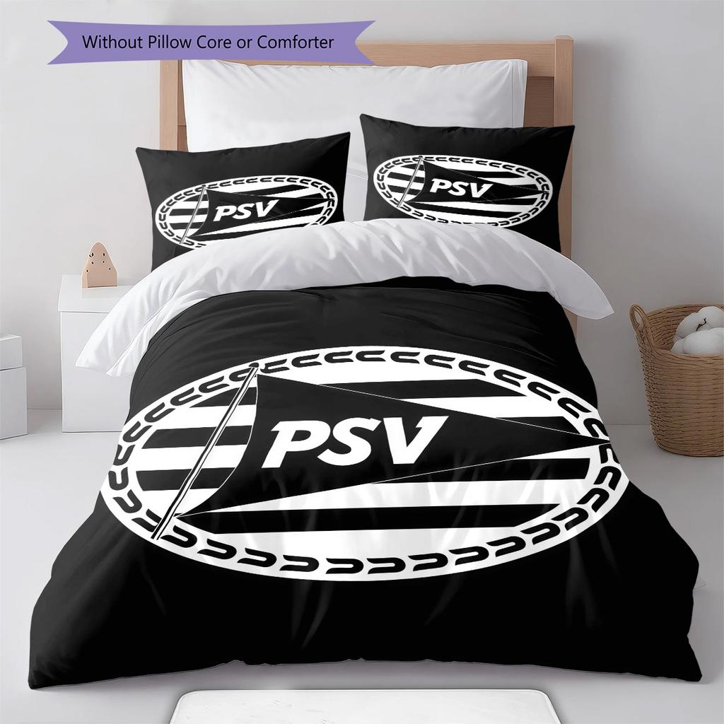 PSV Eindhoven Pattern Bedding Quilt Set Quilt Cover Pillowcase Home Decoration Birthday Gift (1 * duvet cover + 2 * pillowcase, without core)