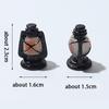 2Pcs Dollhouse Mini Vintage Black Simulation 3D Kerosene Lamp Baby Gift Toy Diy Hole Shoes Keychain Phone Case Accessories