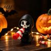 Durable 3D Printed Figures 9Pcs Grim Reaper Figurines, Cool Skull Skeleton Statues, Gothic Dark Halloween Ornaments Decoration for Bedroom Home