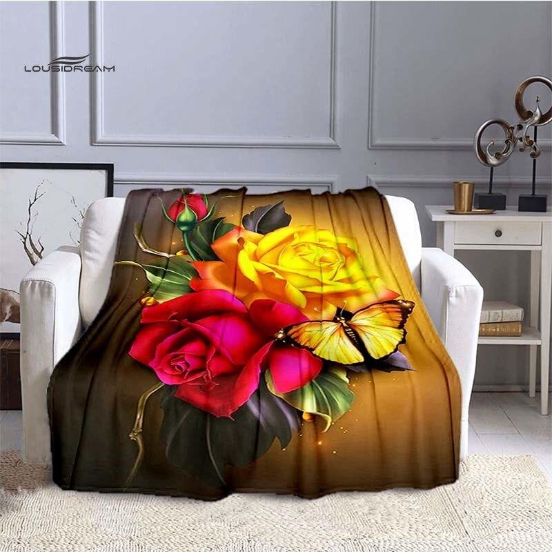 

Ковдри LOUSIDREAM Flowers для ліжок Домашні подорожі Фланелева ковдра для дорослих на диван-ліжко Вітальня Диван Дитина Зберігає тепло 100x150cm