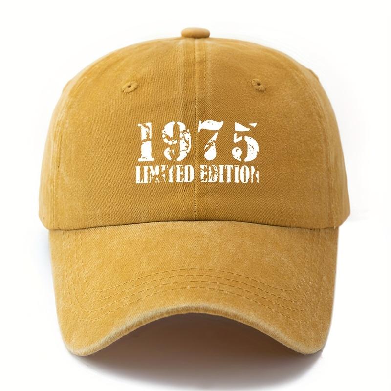 Unisex Baseballová čepice s potiskem písmen 1975 LIMITOVANÁ EDICE Kšiltovka se zakřiveným okrajem Vypraná Retro Outdoorová Lehká Kšiltovka