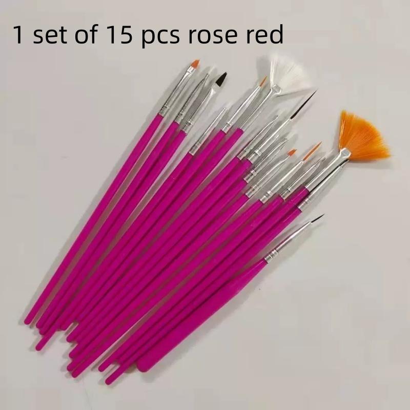 15pcs Professional Nail Art Brush Set Design Tip Acrylic UV Gel Lines Painting Drawing Carving Dotting Pen DIY Manicure Tool
