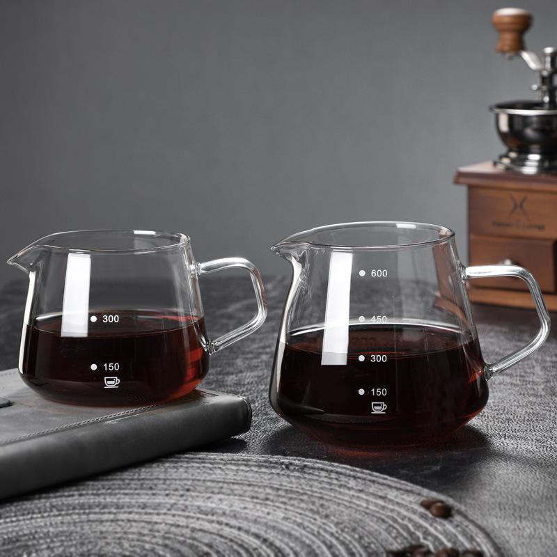 Carafe Drip 400/650ml with Tick Marks Coffee Pot V2 Pour Over Glass Range Coffee Server Coffee Kettle Brewer Barista Percolator