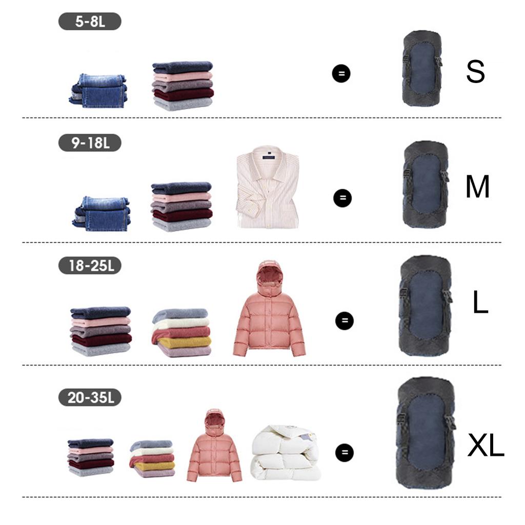 Nylon Compression Stuff Sack Ultralight Storage Carryall For Camping Sleeping Carryalls S M L XL Space-Saving Outdoor Activity Hiking Accessories