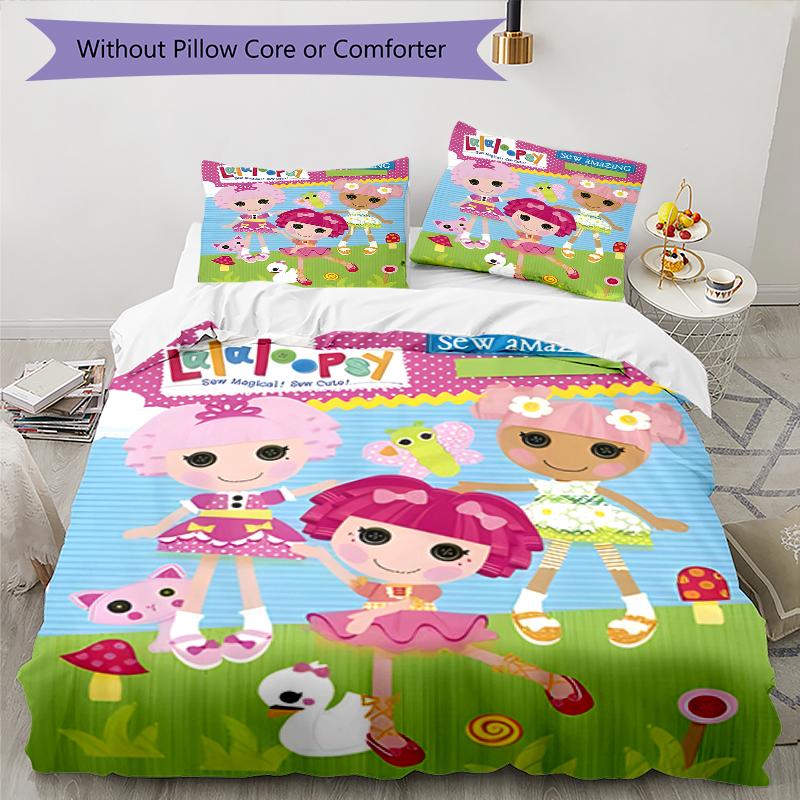 3pcs Lalaloopsy2 Design Cover Set - HD Printed Bedding with 1 Cover and 2 Pillowcases - Perfect for Home and Dorm Decor