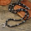 Collier pendentif lune vintage à motif géométrique pour hommes et femmes