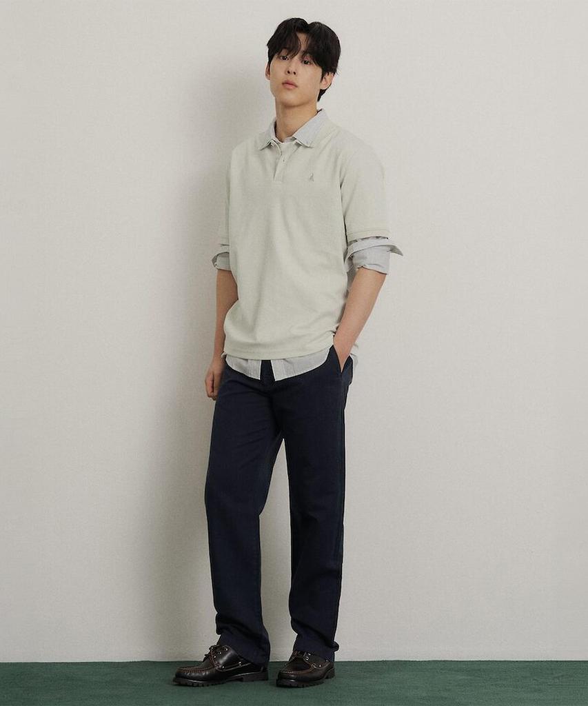 Binpolmen Garment-Dyed Semi-Wide Pants Navy