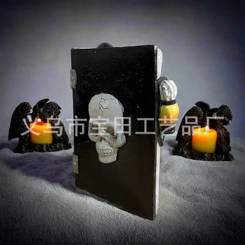 Grim Reaper Horror Curse Book Resin Crafts Suitable for Tabletop Decoration Halloween Atmosphere Arrangement