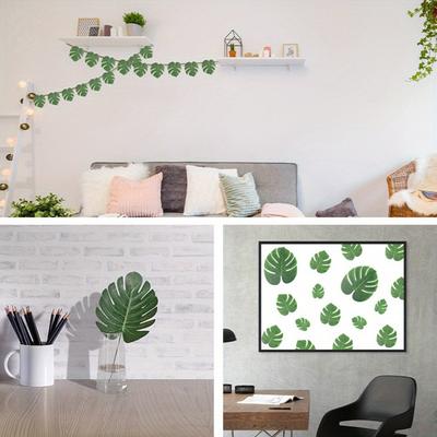 5-8 Kinds Artificial Palm Leaves Large Small Green Fake Palm Leaf with Stems for Safari Jungle Hawaiian Luau Party Table Decor Wedding Birthday
