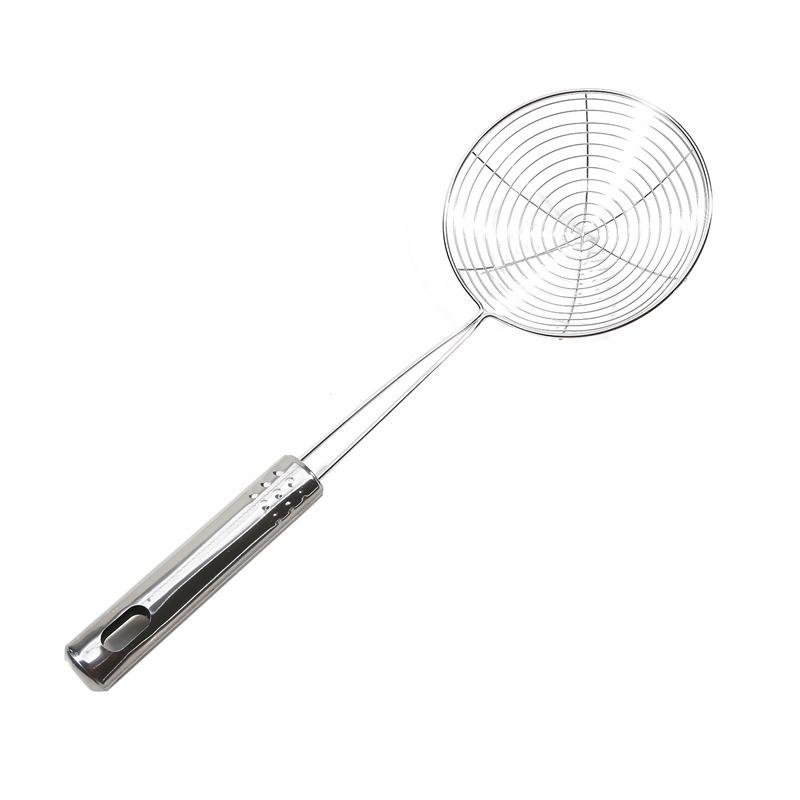 Oval Skimmer Stainless Steel Filter Mesh Oil Pot Food Filter Cookware Colander Fried Filter Kitchen Strainer Baking Cooking Tool for Home Kitchen Use