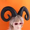 Pu Halloween Demon Horns Headband Cosplay Headband Stage Performance Props Devil Ox Horn Hairband Headwear Headpiece Po Props