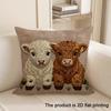 1Pc Adorable Animal-Printed 2D Flat Printing Pillowcases Sofa Cushion Cover Home Bedroom Room Decoration