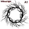 1Pc Spooky Prank Black Branch Wreath Decoration-Vintage Indoor/Outdoor Wall-Mounted Hanging Garland With Twisted Branches