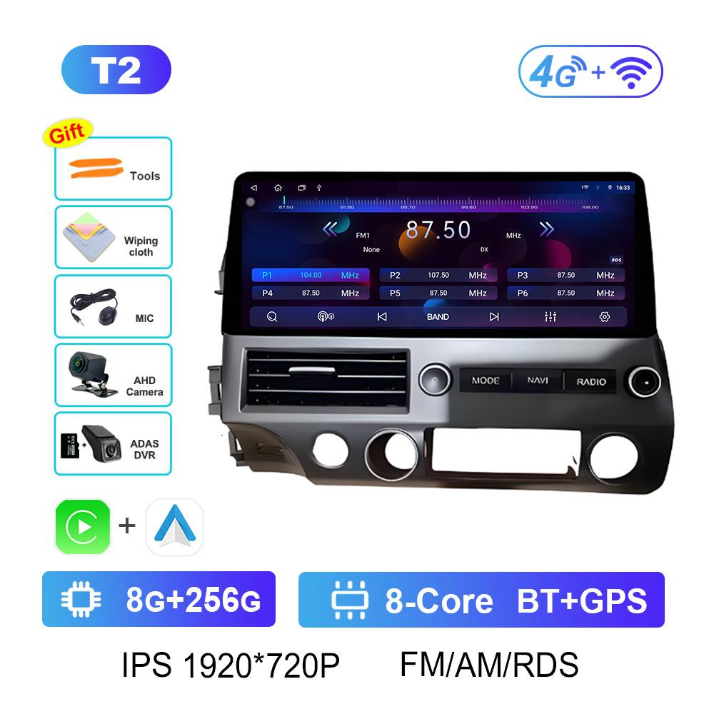 Android Intelligent System Bluetooth for Honda Civic 2008 2009 2010 - 2011 Wireless Carplay GPS Navigation Accessories Head Unit