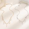 Layered Tassel Necklace with Zircon Silver Gold Chain Sparkling Water Drop Pendant Lightweight Hypoallergenic Jewelry for Women