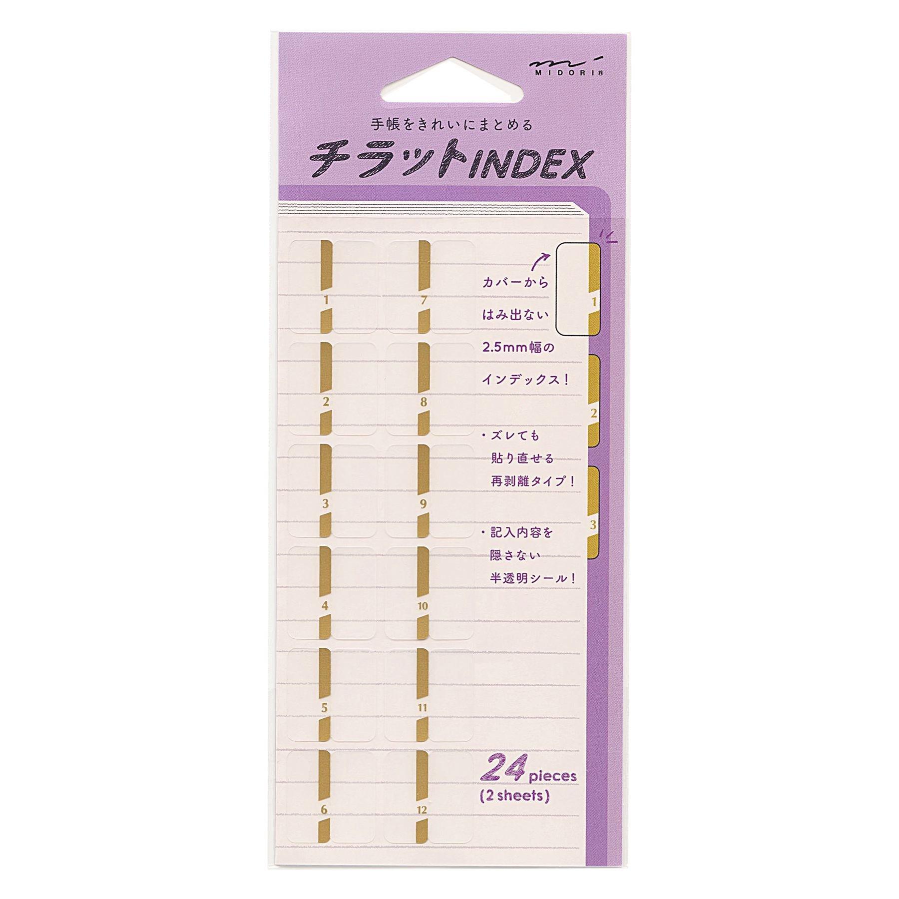 

MIDORI Index Label Chirat INDEX Notebook Accessories [цифры/золото] 82320-006