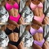 Bikini Sexy Due Pezzi Donna 2023 Colore Unito - Popolare Costumi da Bagno Europei e Americani
