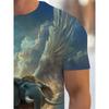 Men's 3D Elephant Print T-shirt Short Sleeved T-shirt Breathable Polyester Round Neck Casual Streetwear Top