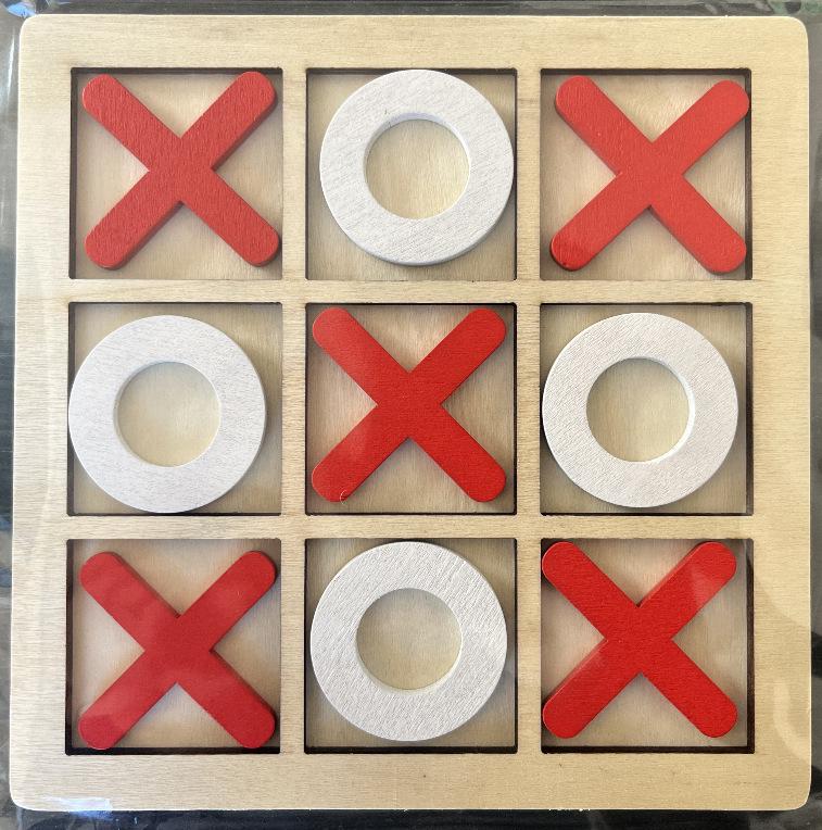 Wooden XO Tic-Tac-Toe: Kids' Educational Logic Training Game for Two Players