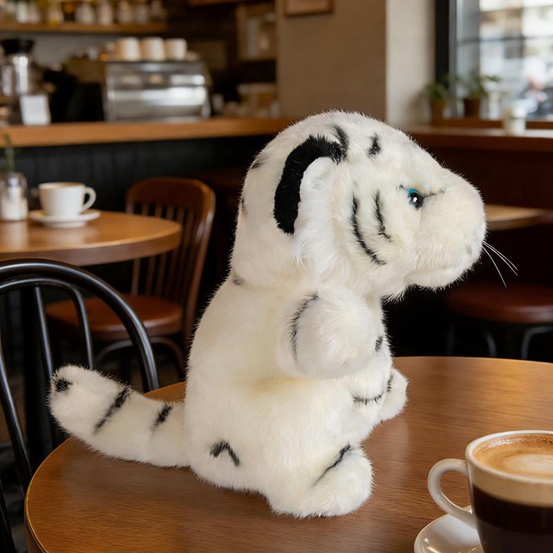 6 Kinds Tiger Plush Puppet Cute Brown White Cartoon Forest Animal Interactive Plushie Tell Story Education Stage Prop Gift