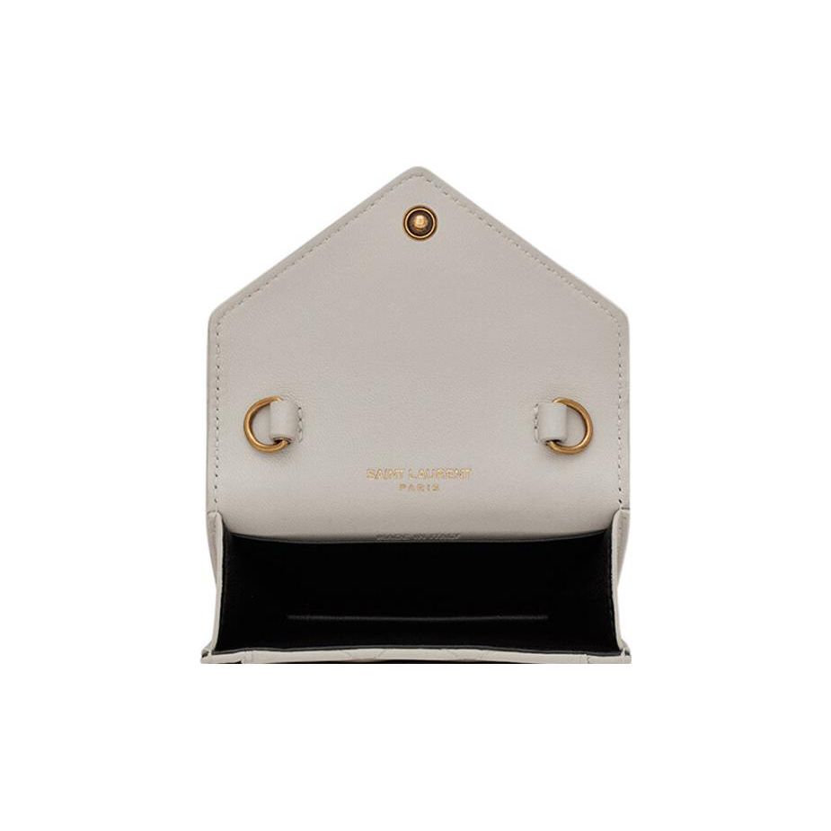 Saint Laurent Ysl Gaby Gold Logo Quilted Lambskin Mini Handbag Women Handbags White 685612-1EL07-9207