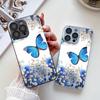 Blue butterfly flower is suitable for iPhone Apple 17Promax full series fine hole 17Pro explosion new 17Air new