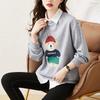 Dimanaf 2025 New Plus Size Spring Women Hoodies Full Sleeve Loose Pattern Printing Design Basic Tops T-Shirt New Pullover