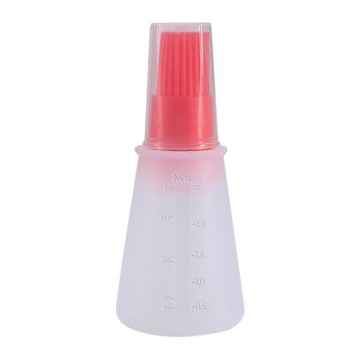 Bottiglia di olio al silicone con spazzola per olio per barbecue, utensili da cucina (Rosso)