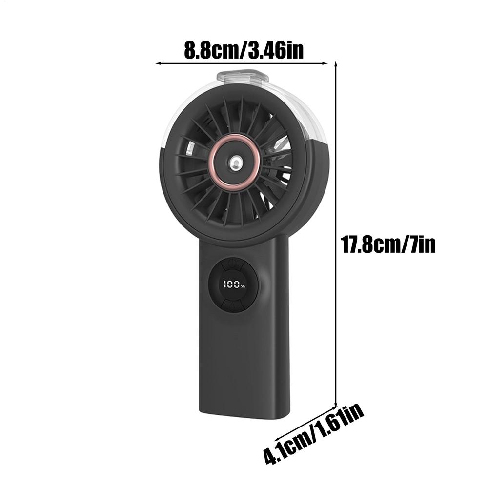 Portable Misting Fan 100-Speed Handheld Cooling Quiet Battery Powered Small Fan Rechargeable for Home Bedroom School Desk Summer