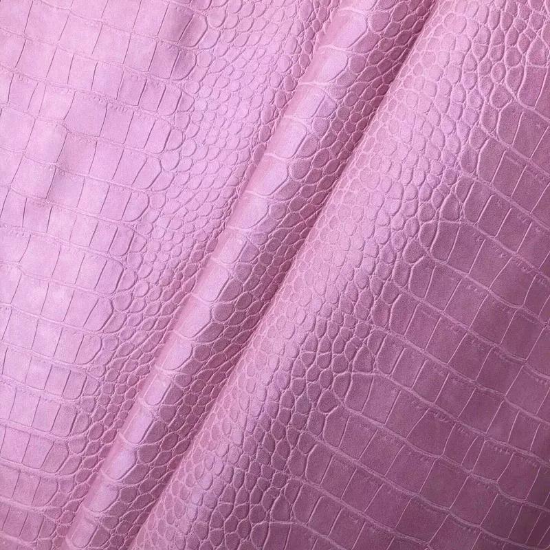 50 X 138cm Glossy Embossed Crocodile Texture Faux Leather Roll Synthetic Leather Crafts Fabric for Upholstery DIY Craft