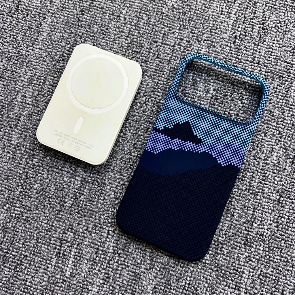 Slim Frameless Carbon Fiber Pattern For Magsafe Magnetic Case For iPhone 17 Air 16 15 14 13 12 Pro Max Plus Plastic Bumper Cover