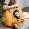 Small Dog Shoulder Bag Pet Carrier Tote Bag, Bear Design Carrying Pouch with Head Breathable Puppy Travel Hole, Single for Cats Dogs