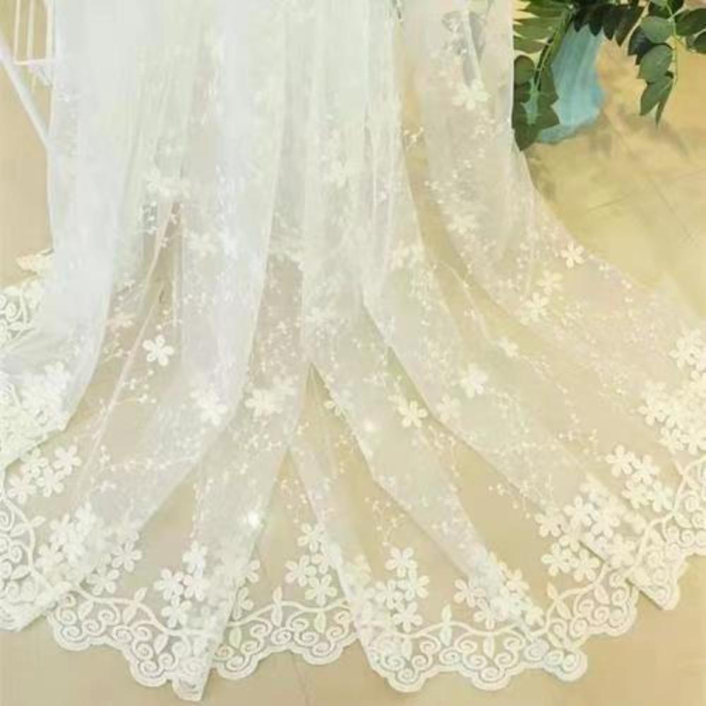 Floral Embroidery Sheer Curtain Perfect for Bedroom, Living Room, and Home Decor, Bedroom Decor Bohemian Style Curtains for Living Room
