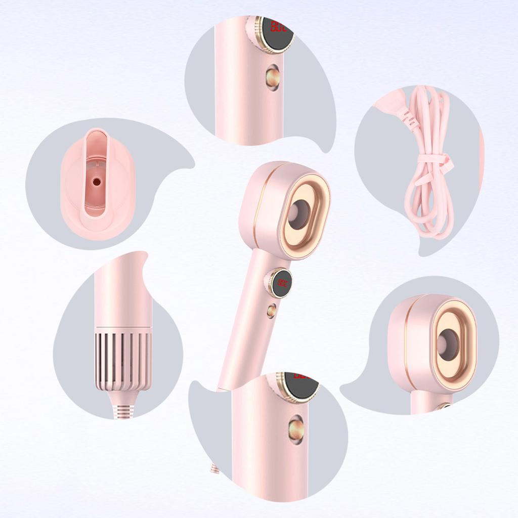 1400W High-Speed Hair Dryer with 110,000 RPM Brushless Motor, 20 MCelsiuss Airspeed, Red Light Hair Care Dryer, Magnetic Concentrator Nozzle, 5 Heat a