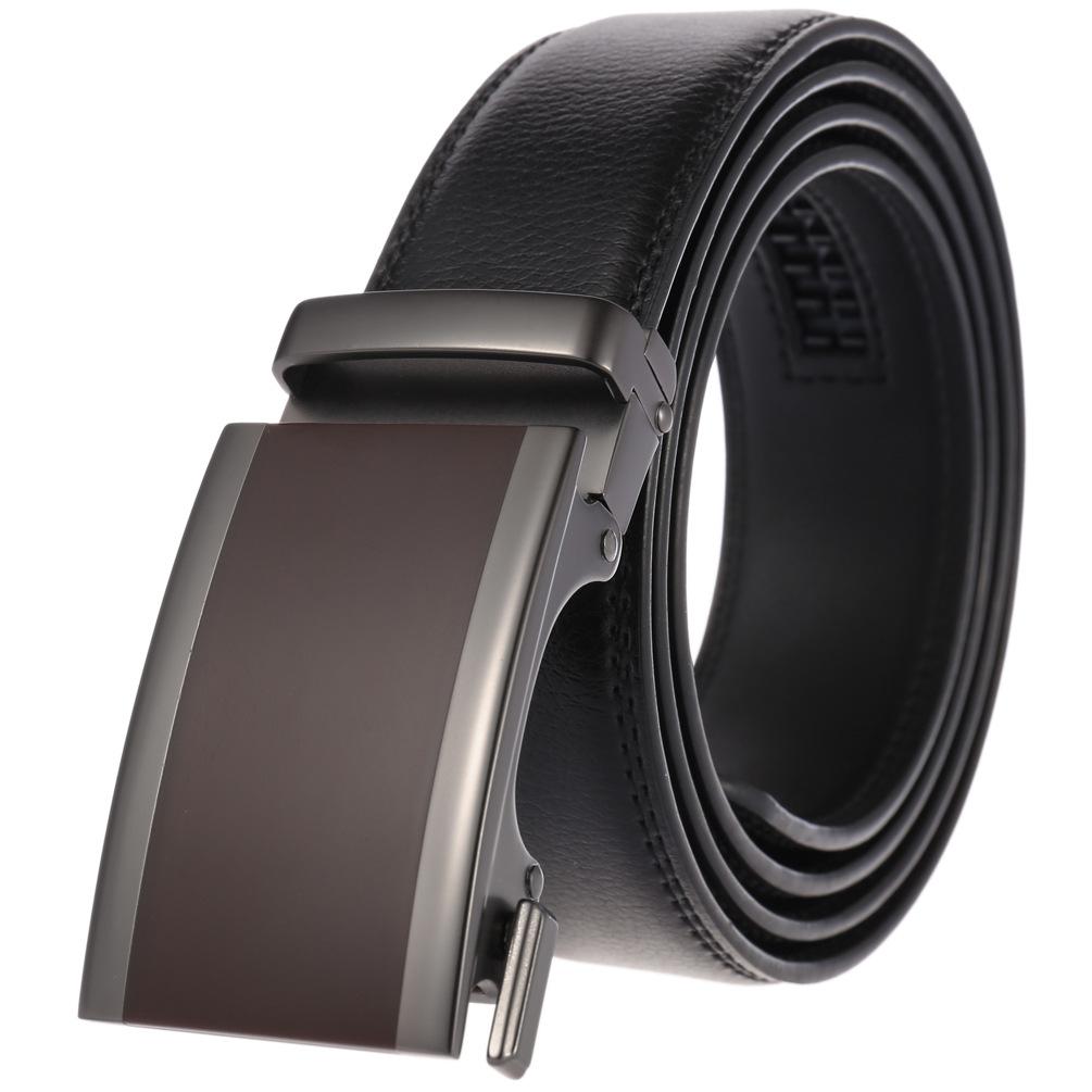 1Pcs Two-Layer Belt, Automatic Buckle Belt, Men'S Casual Belt Ly36-3 3050-1