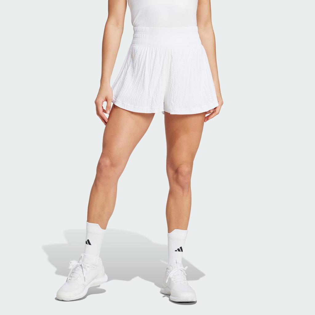 Adidas Aeroready Pro Seersucker Relaxed Fit Solid Color Tennis Shorts Women shorts White IT4691