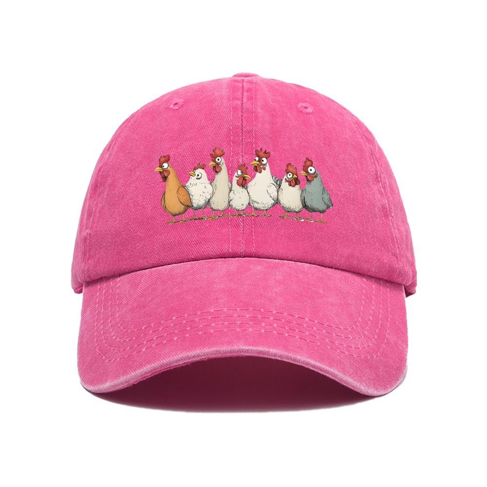 Hot Thanksgiving Flock Logo Print Washed Retro Print Baseball Cap Dad Hat Dad Hat