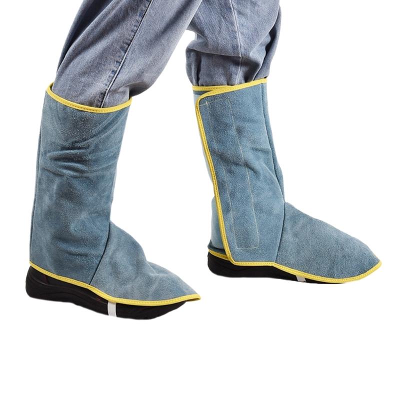 Professionelle Leder Schweißschuh-Schutzhüllen Hitzebeständig Abriebfest Schweißspritzer Schweißer Arbeits-Schuhüberzüge