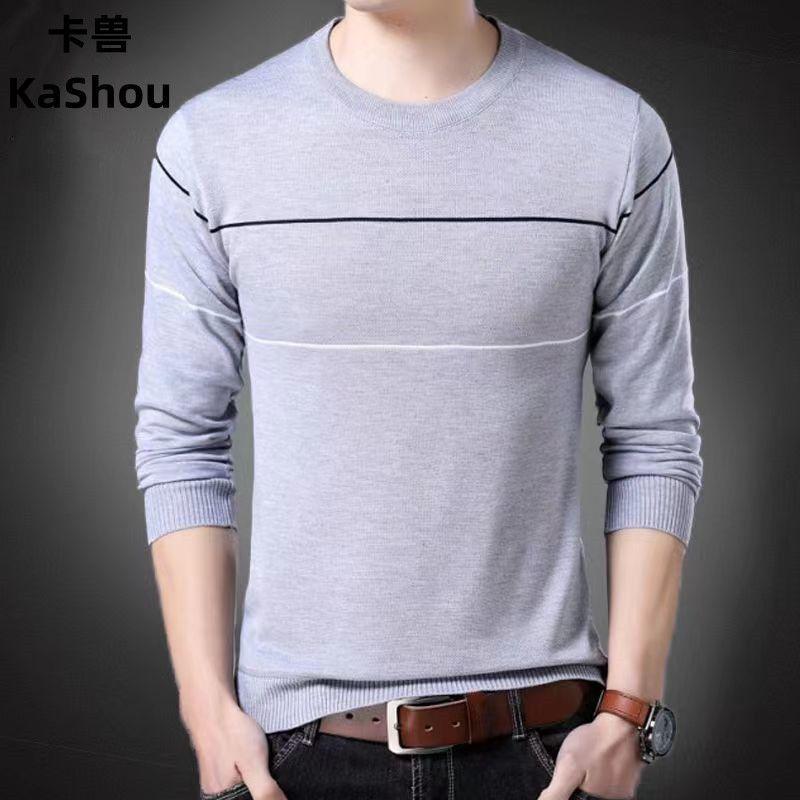 New Autumn Round Neck Pullover Casual Long-sleeved Sweater Versatile Fashionable Men's Fashion