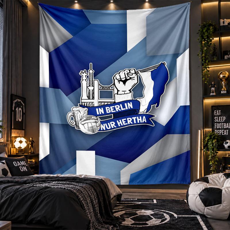 Arazzo da Appendere alla Parete hertha bsc FC Stampa su Tessuto per Soggiorno Camera da Letto Decorazioni per la Casa