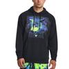 Under Armour Johnson Series Letter Print High Weight Cotton Sports Hoodie Men Hoodies Black 1380152-001