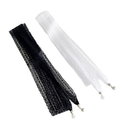 White Lace Strips Choker Scarf for Women Lace Style for Jeans Dresses