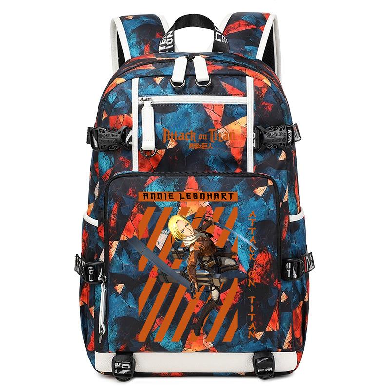 Attack On Titan Anime Print Student Backpack Large Capacity Casual Daypack for Boys Girls School Travel