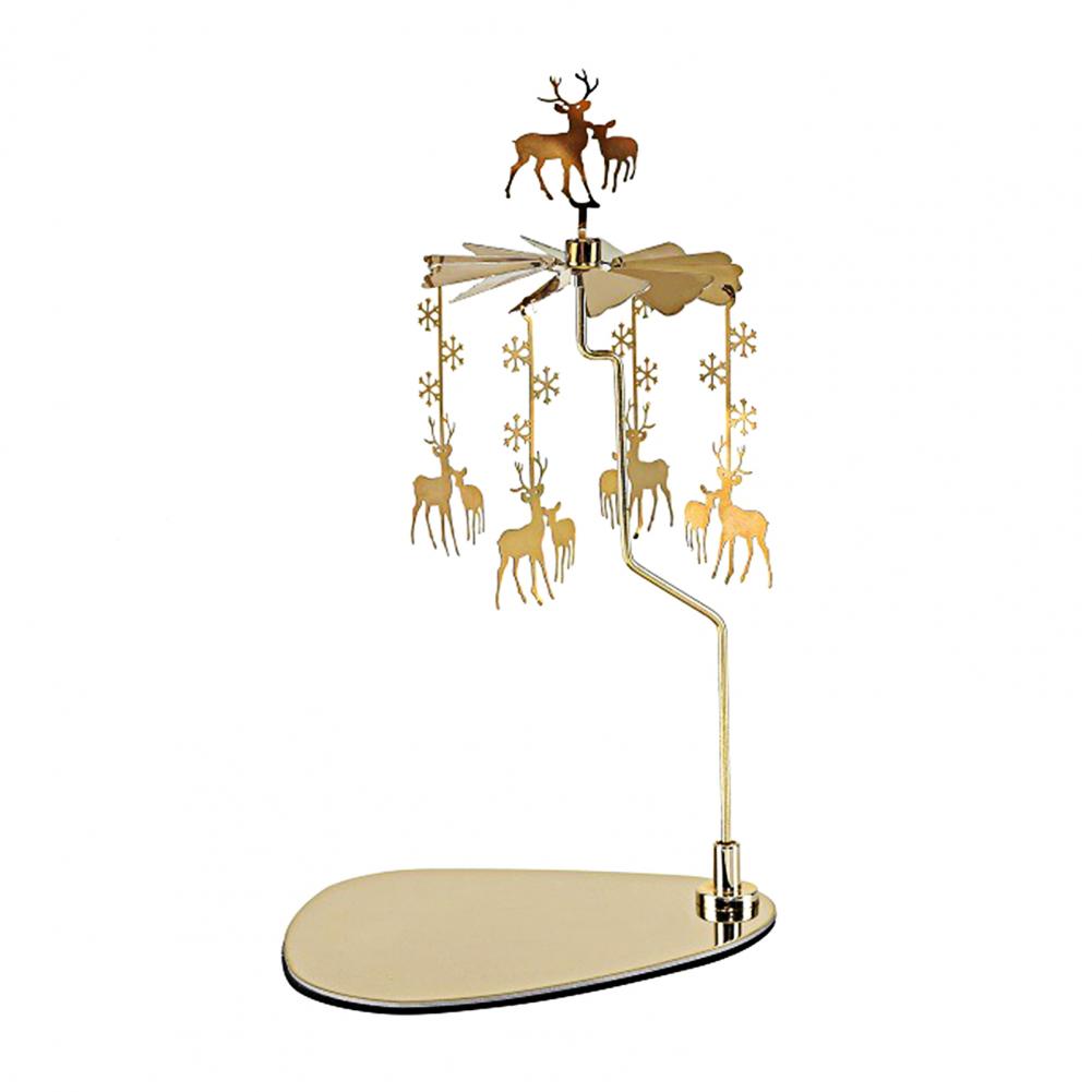Carousel Candle Spinner Spinning Candle Holder Golden Carousel Tea Light Candle Holder with Rotating Tray Elegant Table Decor