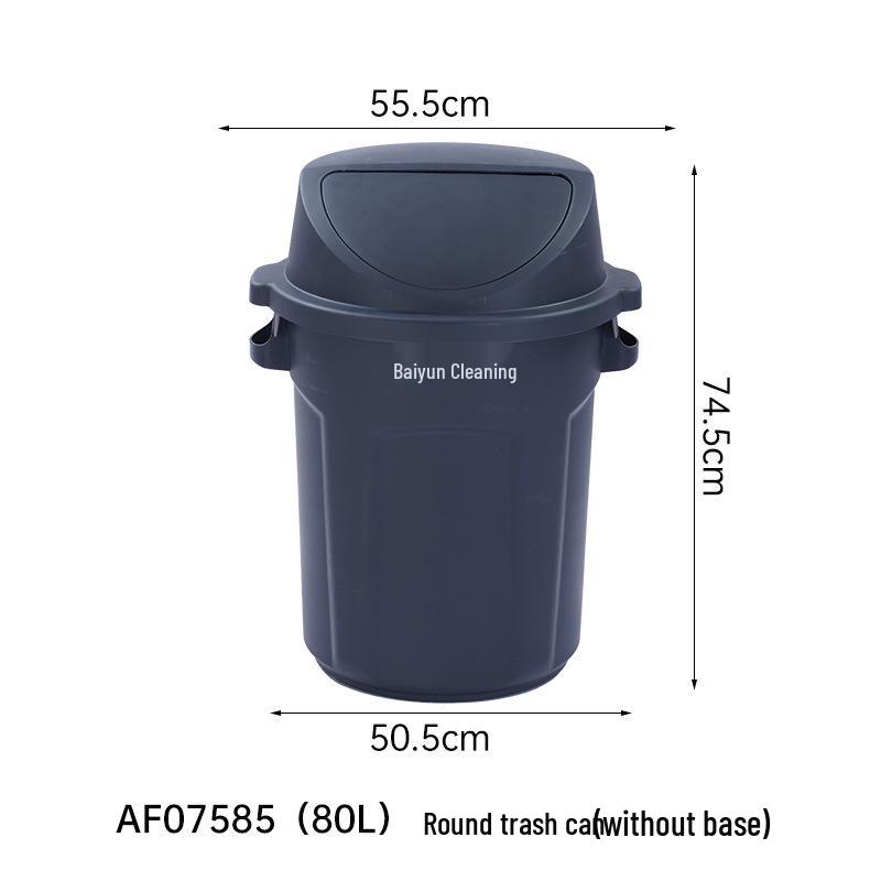 Large Round Wheeled Trash Can with Lid for Outdoor or Kitchen Use