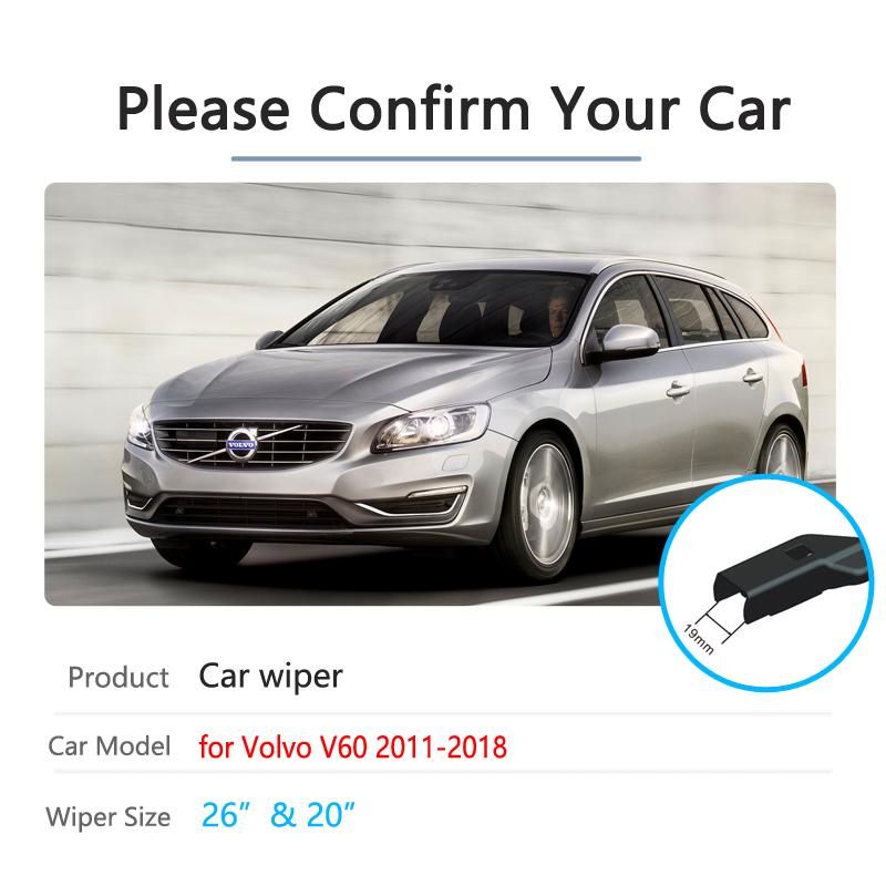 For VOLVO V60 Rdesign 2011~2018  Car Wiper Blades Front Windshield Windscreen Wipers Car Stickers 2012 2013 2014 2015 2016 2017